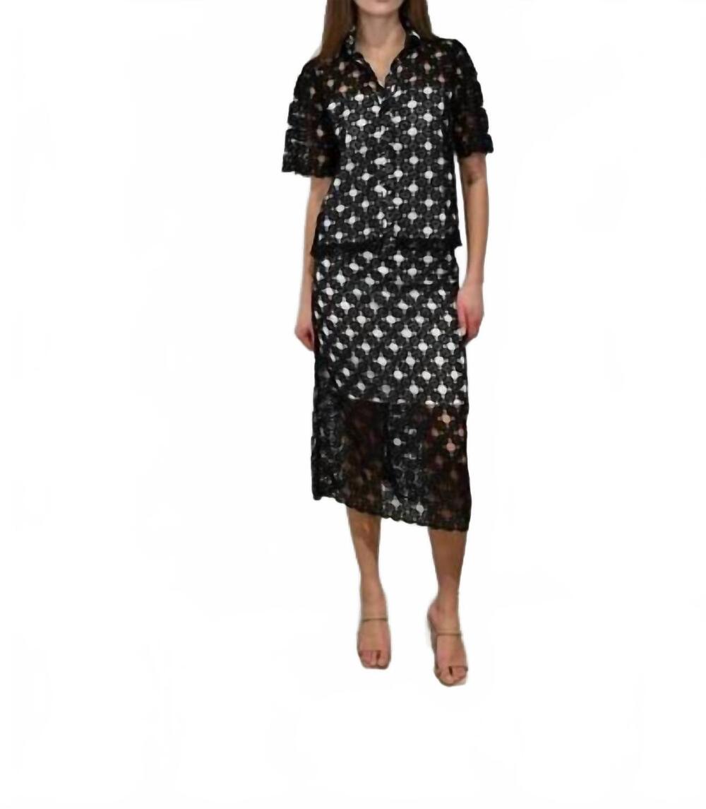 NEW NEVER A WALLFLOWER stacy lace top in black